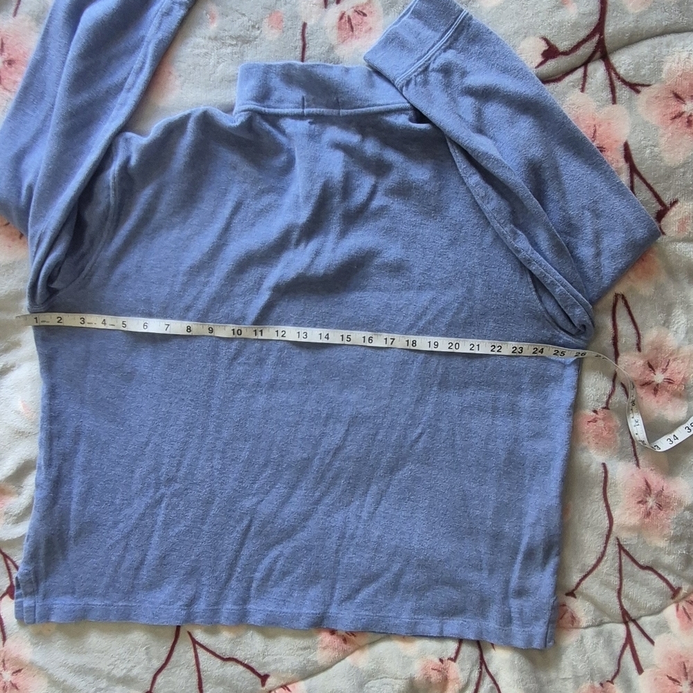 Men's Light Blue Quarter-Zip Polo Sweater - Picture 4 of 6
